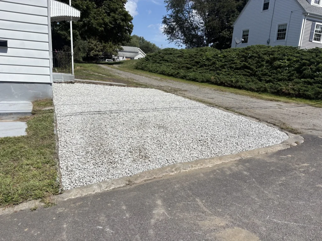 Finished gravel surface following ground preparation