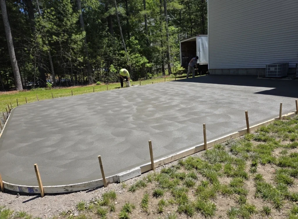 Finished concrete slab following site preparation